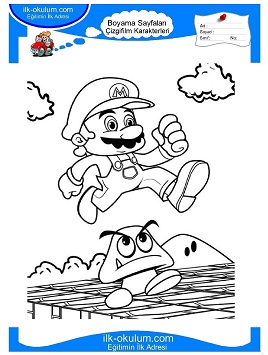 Çocuklar İçin Mario And Sonic Boyama Sayfaları 
